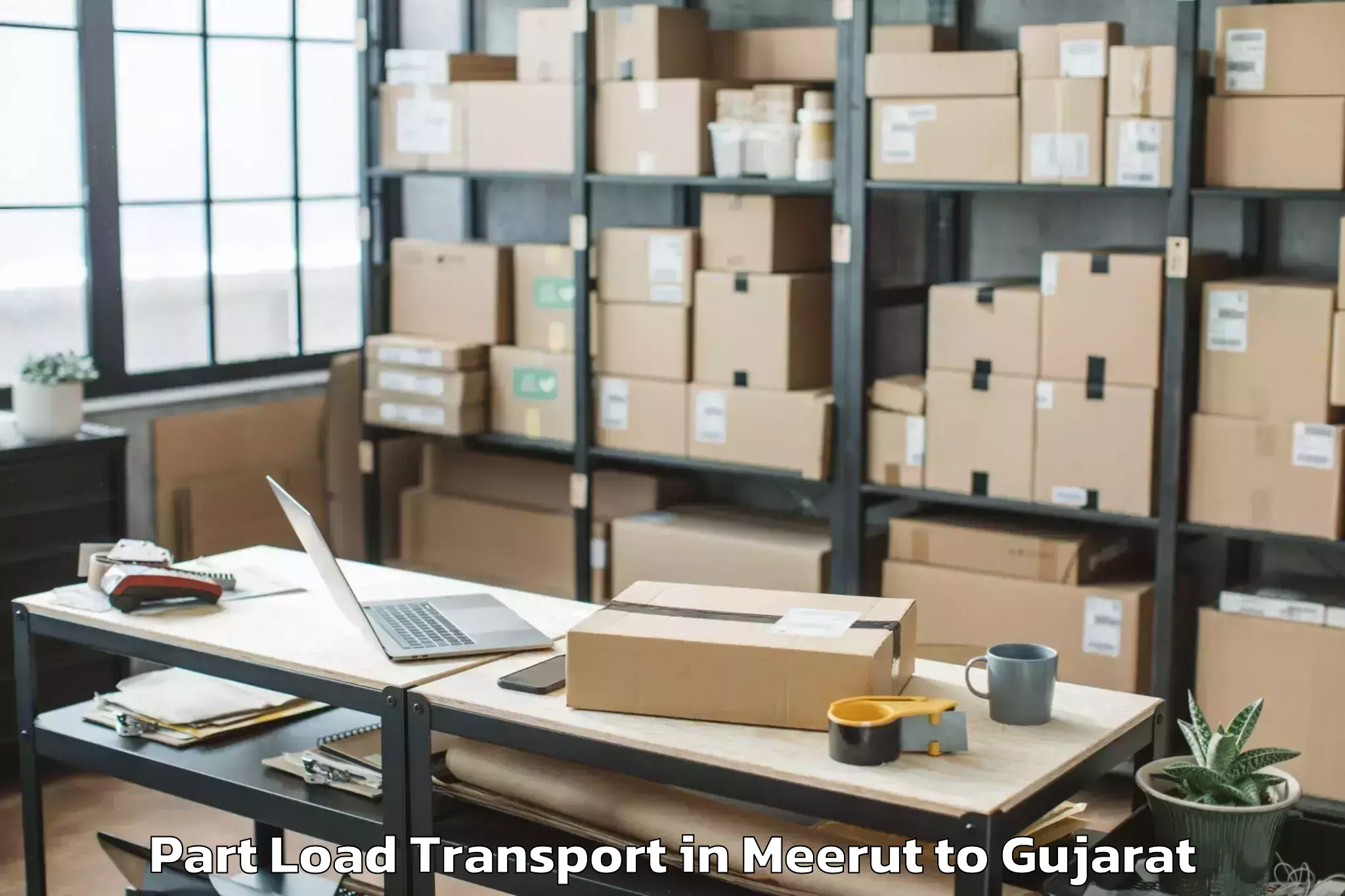 Leading Meerut to Porbandar Airport Pbd Part Load Transport Provider